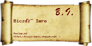 Biczó Imre névjegykártya